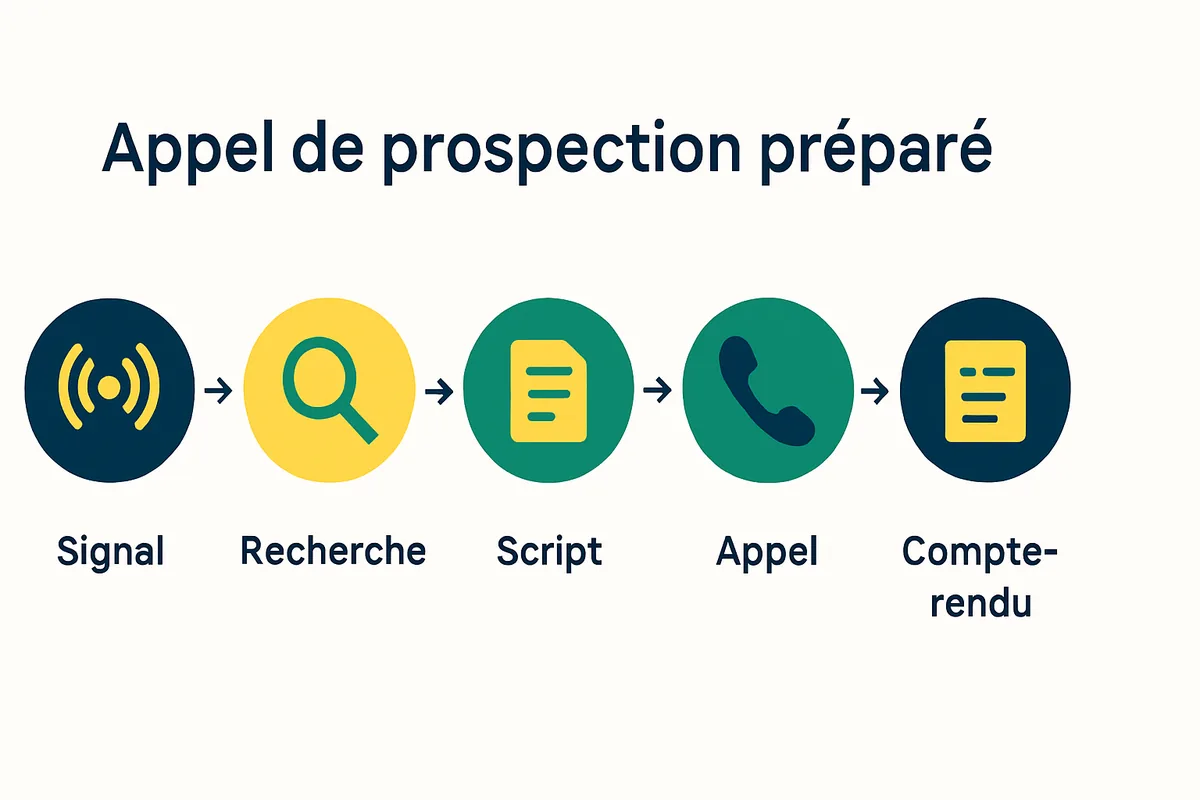 Infographie : préparation d’un appel de prospection téléphonique